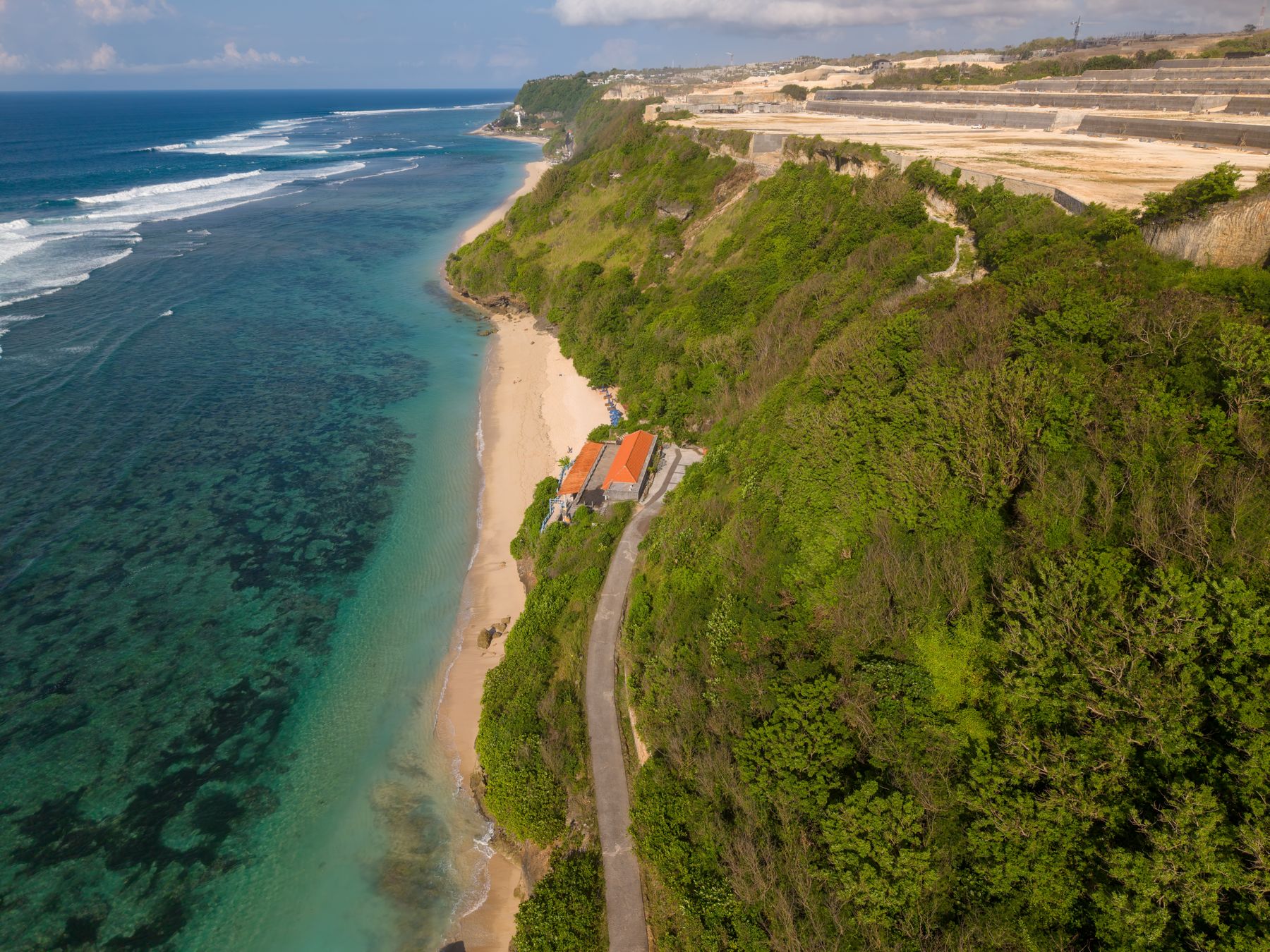 Aerial view of Uluwatu coastline